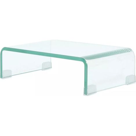 Mueble TV buffet TV diseño práctico televisión para monitor de 40 cm cristal transparente 2502257