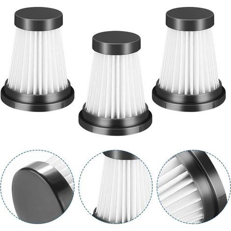 Lot de 3 filtres HEPA pour MOOSOO K12, K12 Pro, K13 Aspirateur sans fil, pour Genius Invictus One 1.0 X7, 2.0 Pièces de rechange pour aspirateur Filtre Filtres de nettoyage ménager (1/5)