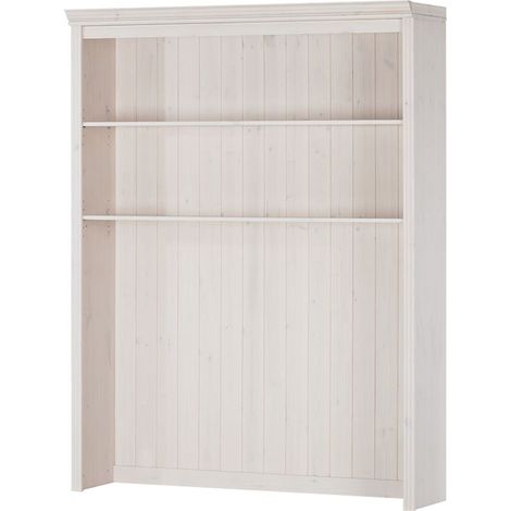 Anita-Bibliothèque à basse-cour avec 2 tiroirs en pin blanc (1/4)