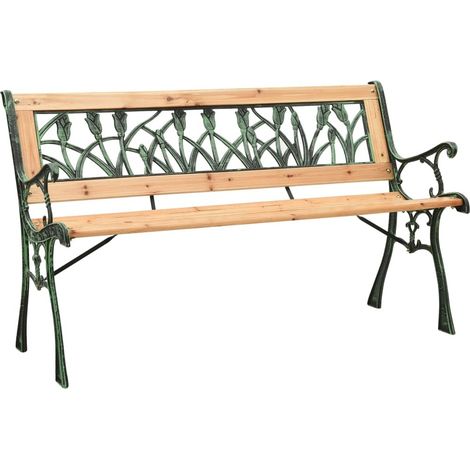 Banc de jardin 122cm Fonte et bois de sapin massif (1/5)