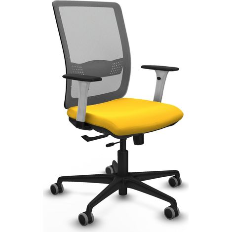 Sedia da ufficio piqueras y crespo Haches grigio similpelle giallo (1/2)