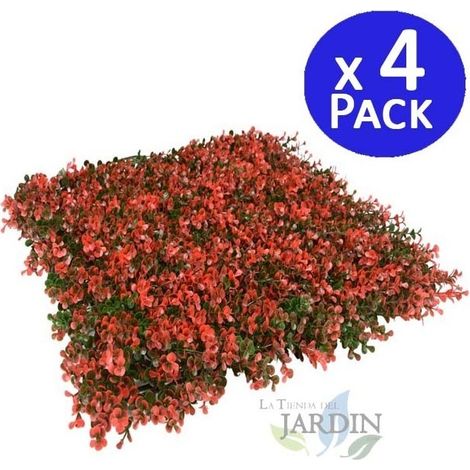 4 Stück Vertikaler Garten Natus 50x50 cm (1x1m)  Künstliche Pflanze  Wanddekoration für Innen- und Außenbereiche
