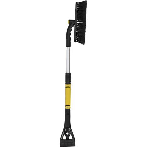 Grattoir à glace 3 en 1 extensible et multifonction pour voiture, brosse à neige, pelle, outils de nettoyage et de déneigement (jaune) (1/5)