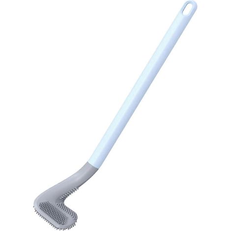 Brosse de toilette en silicone Golf, tête de brosse souple, manche long, brosse de nettoyage pour toilettes à 360°, nettoyage en profondeur-Blue