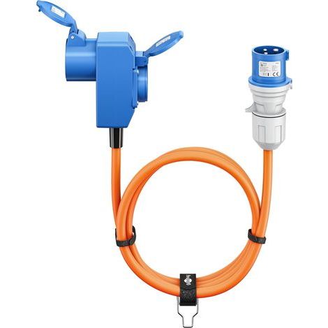 CEE Adapter Cable 5m 90° Plug IP44 Orange Motorhome Caravan Construction Site (1/5)