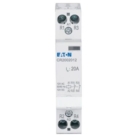 Eaton Contactor de instalación, 20 A, 12 V AC/DC, 2 NC, 193907