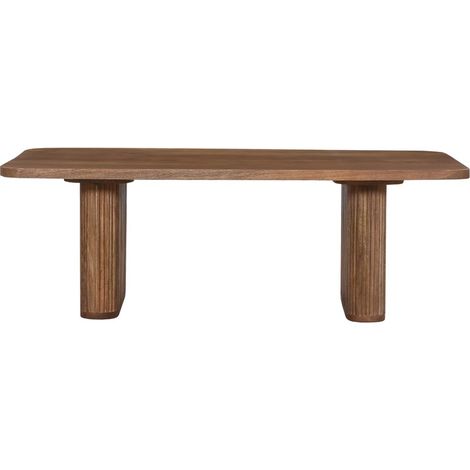 Table basse TALVORA – Massives Mangoholz – Rechteckiger Couchtisch 120x60 cm – Rohes und natürliches Design