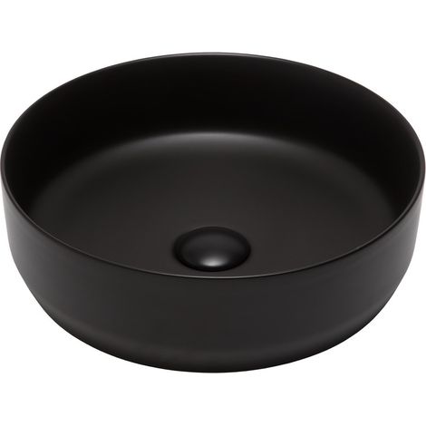 Swiss Aqua Technologies Countertop basin Infinitio 39 x 39 x 12 cm without overflow, black (SATINF3939BKM) (1/5)
