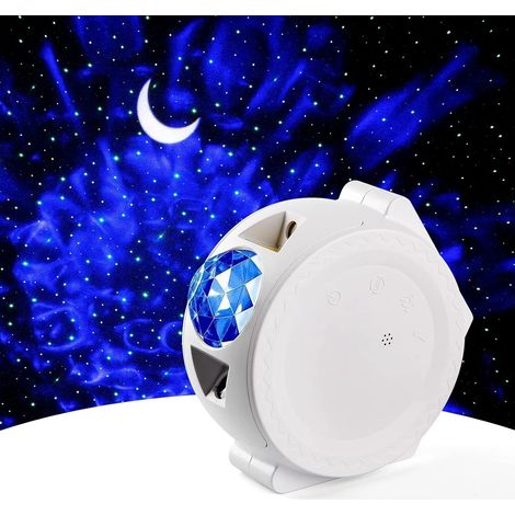 Projecteur d'étoiles, projecteur de galaxie avec lune et nébuleuse, clair de lune avec étoiles et nuages, projecteur d'étoiles pour chambre, veilleuse à piles (1/4)