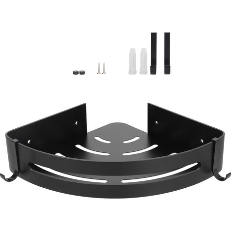 Support mural triangulaire en aluminium pour douche, panier de rangement pour shampoing, gel douche et savon, étagère de salle de bain. (1/5)