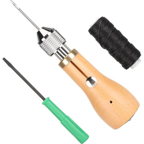 Kit de couture à la main : aiguille, fil, tournevis, outil de perforation, fournitures pour le travail du cuir. (1/5)