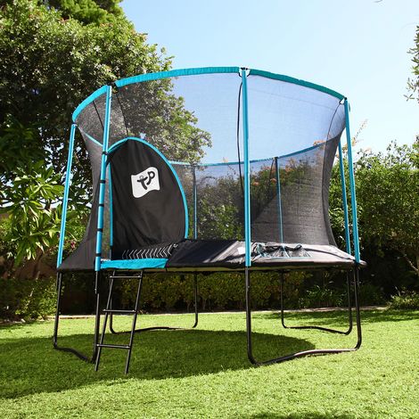 TP Toys Trampolin Genius 14 inkl. Sicherheitsnetz Schwarz/Blau 427x427x269 cmx000D (1/5)