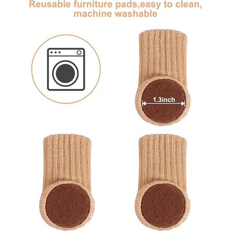 Lot de 24 - Protections De Sol Pour Pieds De Chaise - Pieds De Meubles - Pieds De Chaise De Meuble Patins Antidérapants De 1 À 2 - Kaki (1/5)