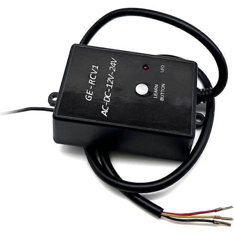 Récepteur GE-RCV1 433,92 MHz, récepteur universel pour porte de garage, alimentation secteur 12 V/24 V, récepteurs externes à code tournant et à code fixe (1/5)