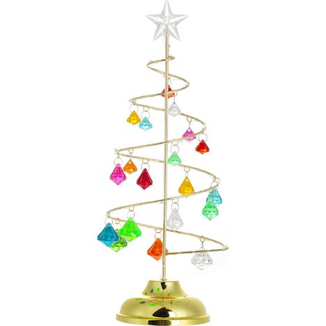 Fuleadture Crystal string lights, Christmas tree desk decorations, crystal hanging decorations, Christmas office decorations (batteries not included) (1/4)