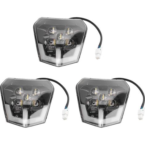 Phare LED 3X pour moto tout-terrain, enduro, pit bike, quad, TC, FE, TE, EXC, XCW, SXF, SX 125, 250, 300, 350, 450, 500, 530 (1/5)