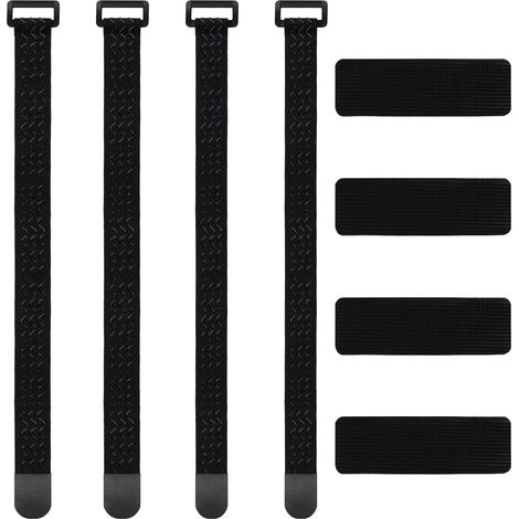 Sangles élastiques, 4 pièces avec fermetures Velcro, Velcro élastique avec boucle, attaches de câble antidérapantes pour l'organisation, câble d'extension, chambres à air de vélo, 2 tailles