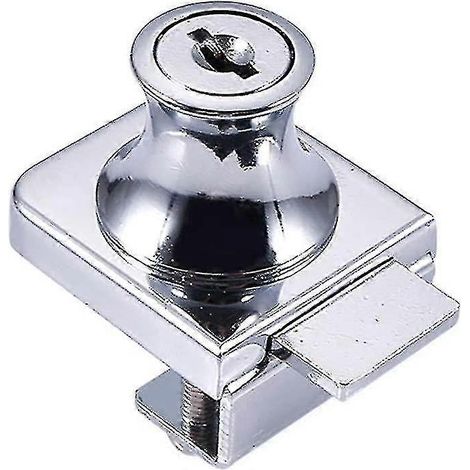Serrure pour porte vitrée, serrure en acier chromé, serrure pour portes vitrées, serrure vitrine avec foret de 5 à 8 mm et 2 clés-AquaForge (1/4)