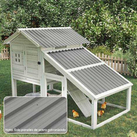 Ensemble de 12 panneaux de toiture en acier galvanisé, 7 m², pour abri de jardin, 129 x 45 cm, gris clair (1/5)