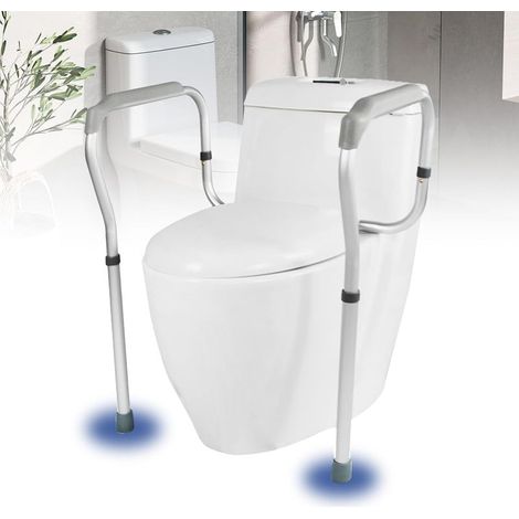 Cadres de Sécurité pour Toilettes, Cadre Toilette Securise Réglable, Rehausseur WC Adulte avec Accoudoir, Alliage d'aluminium Renforcé Cadre de Toilette pour Handicapés Enceintes Personnes Âgées (1/5)