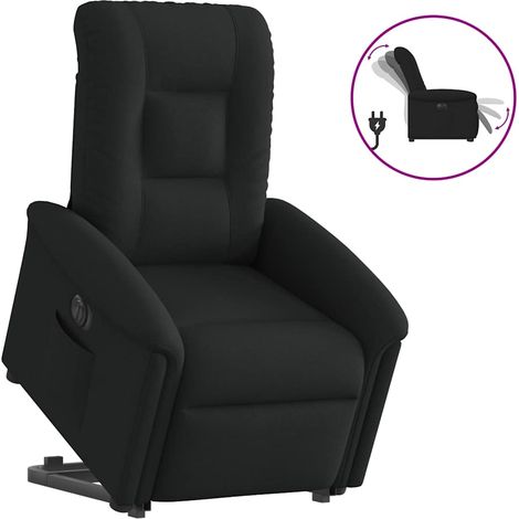 Sillón eléctrico reclinable elevable de tela negro