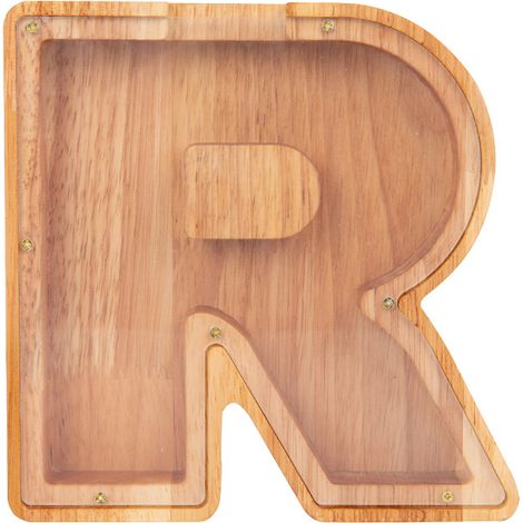 Tirelire en Bois Créatif en Forme de Lettre, Cochon Économe Transparent pour Pièces et Billets, Idée Cadeau Originale (1/3)