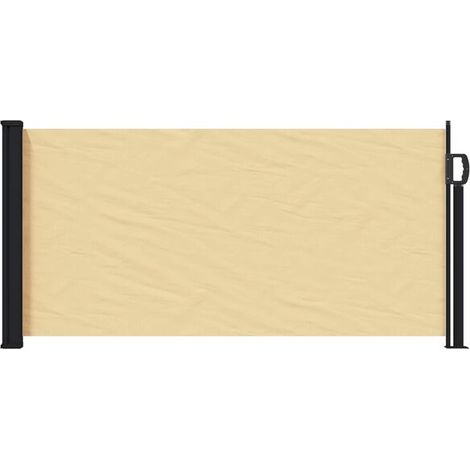 Store latéral rétractable, couleur sable, 300 x 100 cm, en polyester (1/5)