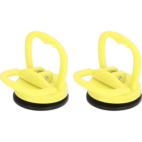 Lot de 2 ventouses extractrices à grande force d'extraction, outil de démontage de carrelage, carrosserie de voiture et téléphone (jaune) (1/5)