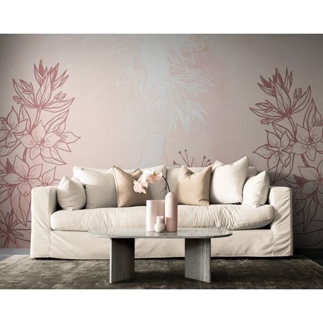 Papier Peint Floral - Nuances pastel - 150 x 250 cm (1/2)