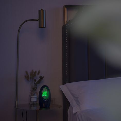 Mini humidificateur USB, lampe de nuit silencieuse, diffuseur de brume d'aromathérapie de bureau pour chambre à coucher, bleu marine (motif château) (1/5)