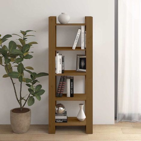 vidaXL Bibliothèque/Cloison Marron miel 60x35x160 cm Bois massif (1/5)