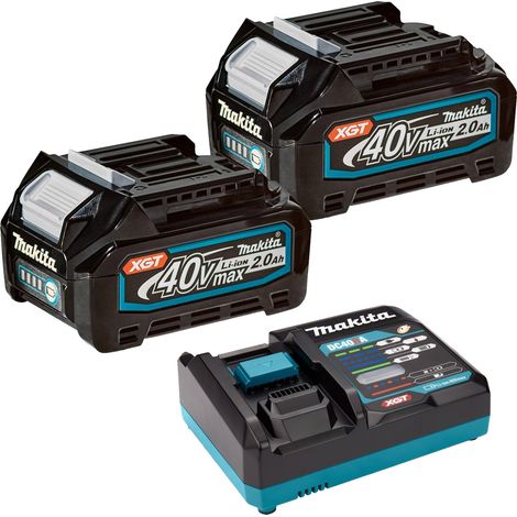 Makita BL4020 X 2 40V Max XGT 2.0ah Battery + DC40RA Rapid Fast Charger Pack
