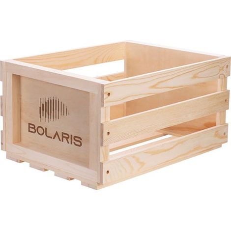 Boîte de Rangement - AVIZAR - Casier 75 Albums - Bois Naturel - Couleur Beige - Mixte