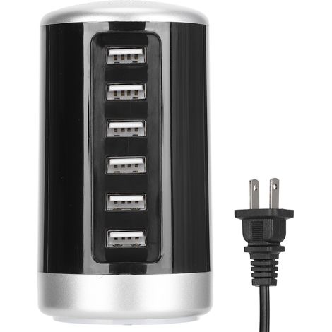 Station de charge USB tour 6 ports 30W adaptateur secteur rapide 100-240V prise américaine (1/5)