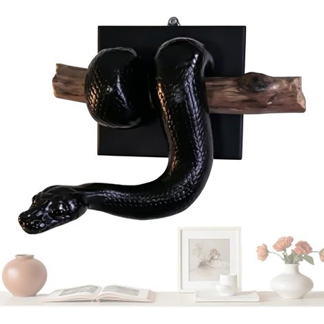 Sculpture Murale Python 3D Effet D'3D Réaliste et Décoratif Statue Serpent 3D Effet Réaliste pour Chambre à Coucher, Chevet, Couloir, Salle d'Étude, de (1/5)