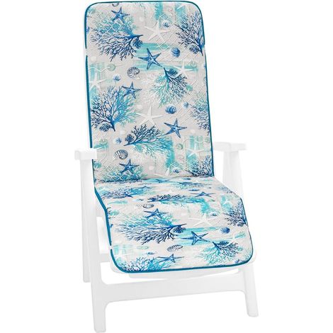 Coussin de Chaise Jardin Housse de Fauteuil Lit de Plage Pliant Doux Marino