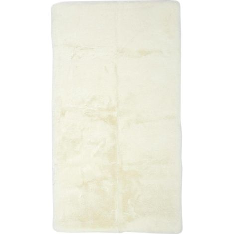 Tapis Imitation Fourrure "Fin" 60x110cm Écru (1/2)