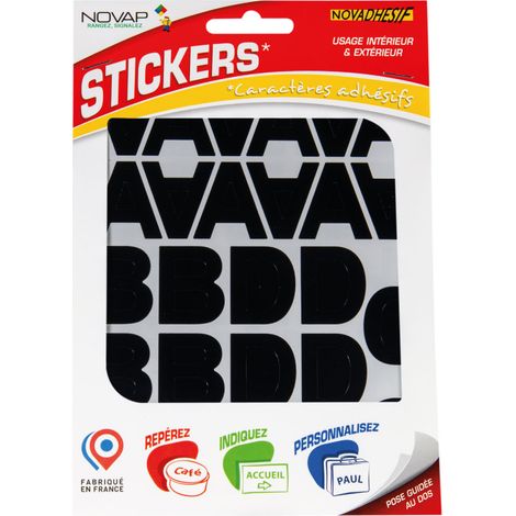 Lettres autocollantes 30mm Noir NOVADHESIFS - 4370262 (1/5)