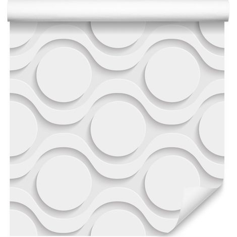 Carta da parati con motivo geometrico e effetto ottico per soggiorno e camera da letto, 50x1000 cm. (1/5)