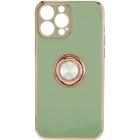 Étui pour iPhone 13 Pro Max avec Support Anneau Doré Rose Pailleté, Coque Fine et Souple TPU Vert Fruit pour Femmes (1/5)