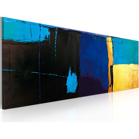 Quadro dipinto - Fascino dell'azzurro - 100x40 (1/4)