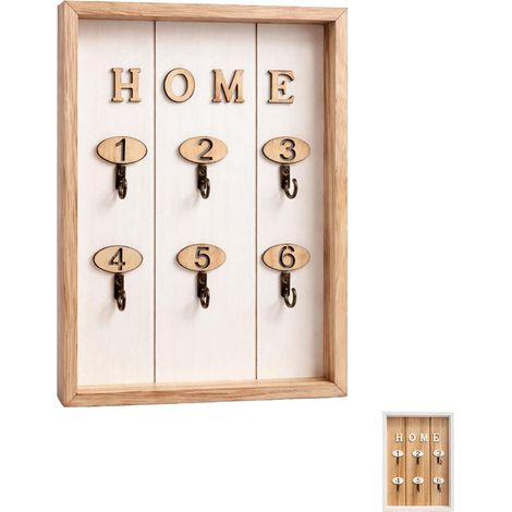 Cassetta portachiavi in legno da parete per Hotel e B&B- Misura 20x30 cm - Organizer chiavi per la casa - Colore Bianco (1/5)
