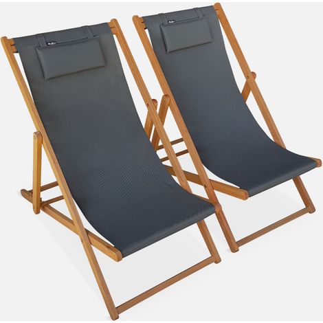 Silla plegable de madera de eucalipto, set de 2 (1/4)