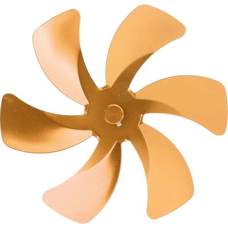 Pales de ventilateur de poêle à 6 pales en alliage d'aluminium, améliorant la circulation de l'air chaud. Pales de remplacement pour ventilateur de cheminée, couleur or.
