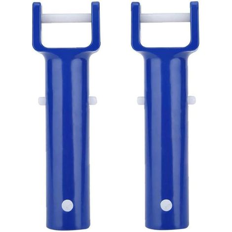 Poignée de rechange pour brosse de piscine en forme de V, en plastique bleu, lot de 2, pour l'entretien et le nettoyage des piscines. (1/5)
