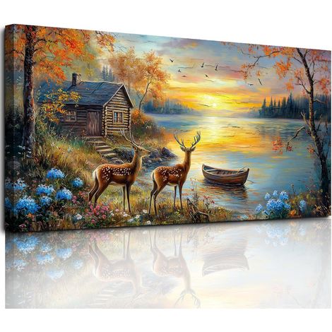 Tableau Decoration Murale Paysage Moderne Salon 73x146 cm (1/5)