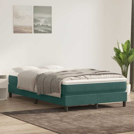 Boxspringbett ohne Matratze Dunkelgrün 120x220 cm Samt vidaXL