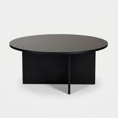 Runder Wohnzimmer-Beistelltisch aus Holz 90x90 Soleil - Schwarz (1/5)
