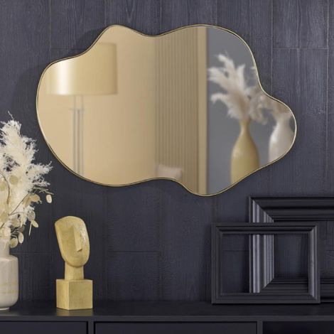 Miroir mural aluminium doré 56 x 90 cm Ely (1/5)