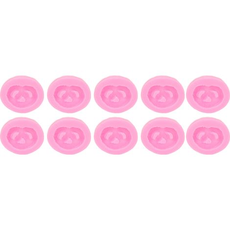 Lot de 10 moules à biscuits en silicone rose, résistants à haute température, faible déformation, pour pâtisserie et DIY (1/5)